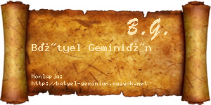 Bátyel Geminián névjegykártya